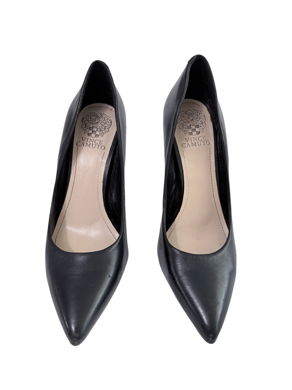 Vince Camuto Black Leather Pointed-Toe 5" Pumps SZ 7 US
